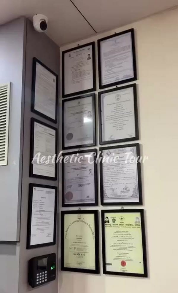 Certificates & Achievements - Manas Aesthetics